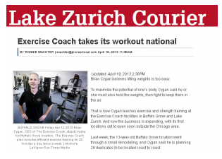 Chicago Sun Times Pioneer Press: Exercise Coach Takes Its Workout National