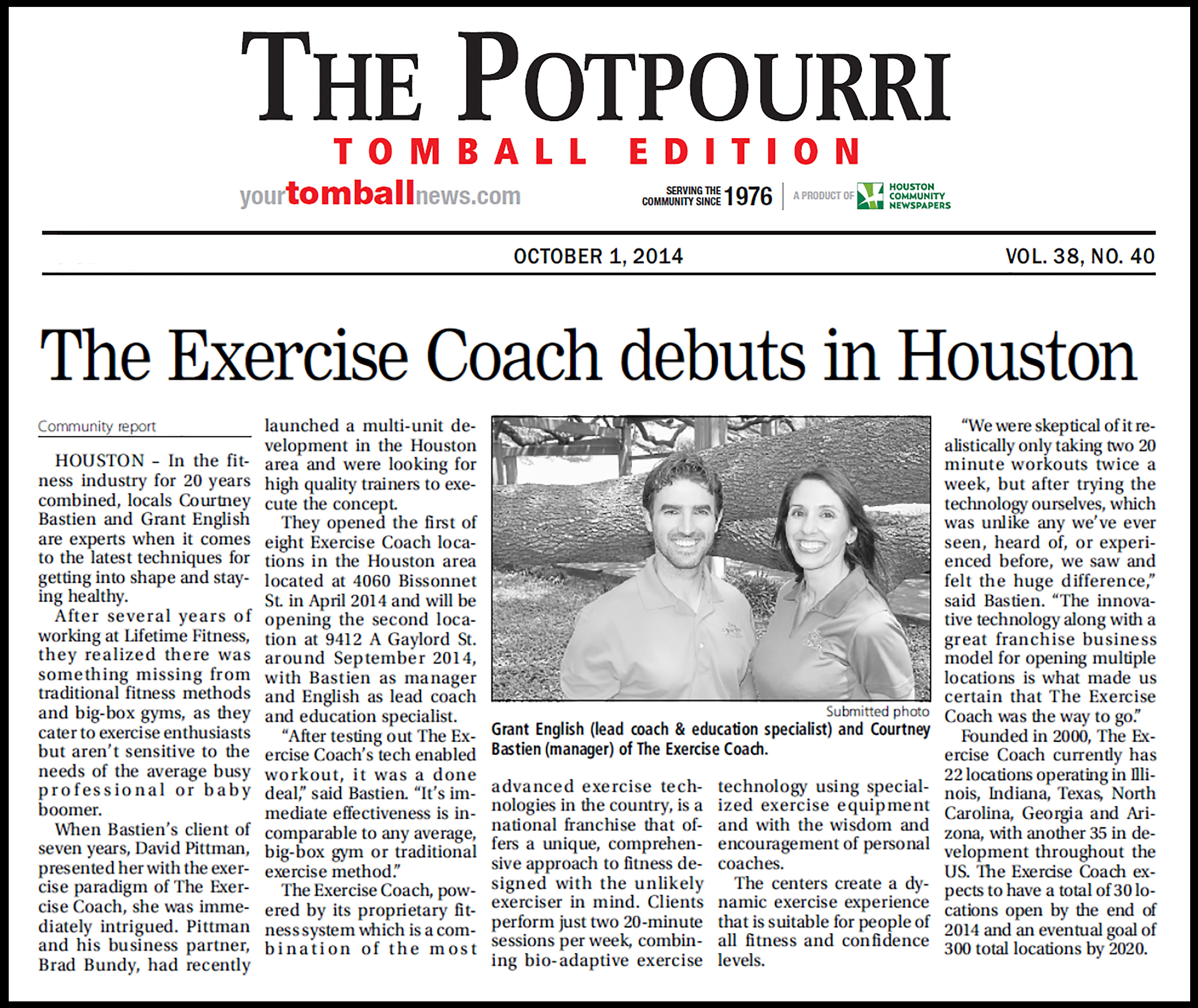 Trainers Courtney Bastien and Grant English of The Exercise Coach Houston on What Makes Our Workout the Best
